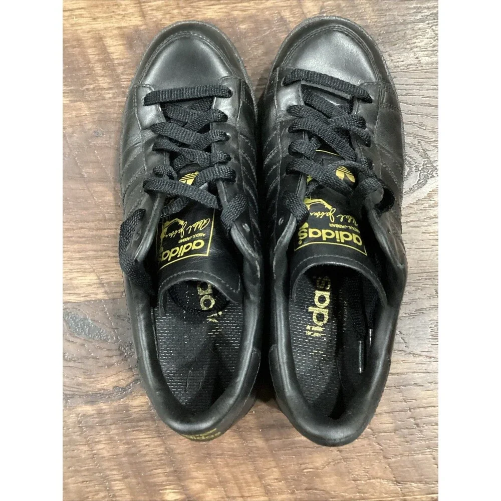 Kareem Abdul Jabbar adidas shoes men size 7 Low Top Black On Black 2005 ~ 117038
